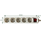 Stekkerdoos BRASQ  5 voudig 3 meter wit - afbeelding 3