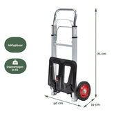 Steekwagen BRASQ inkapbaar stalen plateau 90 kg - afbeelding 4