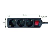 Stekkerdoos BRASQ  3 voudig 1.4 meter zwart - afbeelding 3