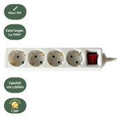 Stekkerdoos BRASQ  4 voudig 1.4 meter wit - afbeelding 4