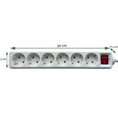 Stekkerdoos BRASQ  6 voudig 3 meter wit - afbeelding 3