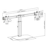 Monitorarm office gasveer crossbar 2 schermen - afbeelding 7