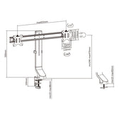 Monitorarm office crossbar 2 schermen verstelbaar - afbeelding 4