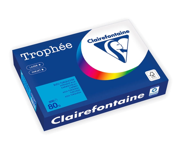 Kopieerpapier Trophee A4 80gr caribenblauw