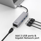 USB-C hub 3.0 3x USB-A Gigabit ethernet - afbeelding 6