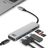 USB-C hub 3.0 3x USB-A cardreader PD - afbeelding 4