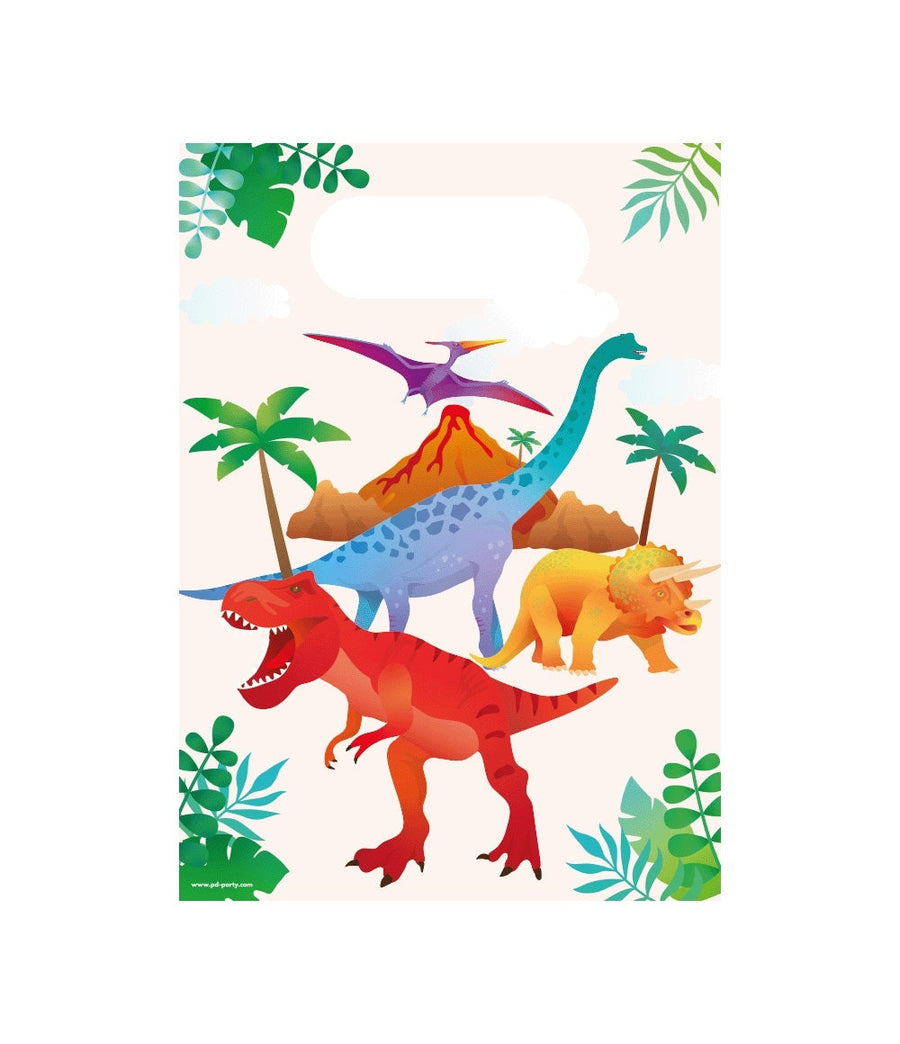Cadeau tasjes Dino papier 23x16cm 6 stuks