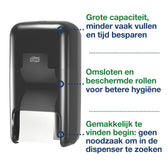 Toiletpapierdispenser Tork T7 verticaal duo zwart - afbeelding 3