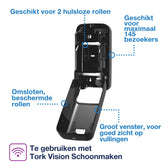Toiletpapierdispenser Tork T7 verticaal duo zwart - afbeelding 4