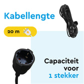 Verlengkabel BRASQ 20m zwart - afbeelding 5