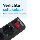 Stekkerdoos BRASQ 4 voudig 5 meter zwart - afbeelding 7
