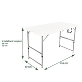 Vouwtafel BRASQ 120x60x74cm FC120 wit - afbeelding 5
