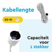 Verlengkabel BRASQ 20m wit - afbeelding 5