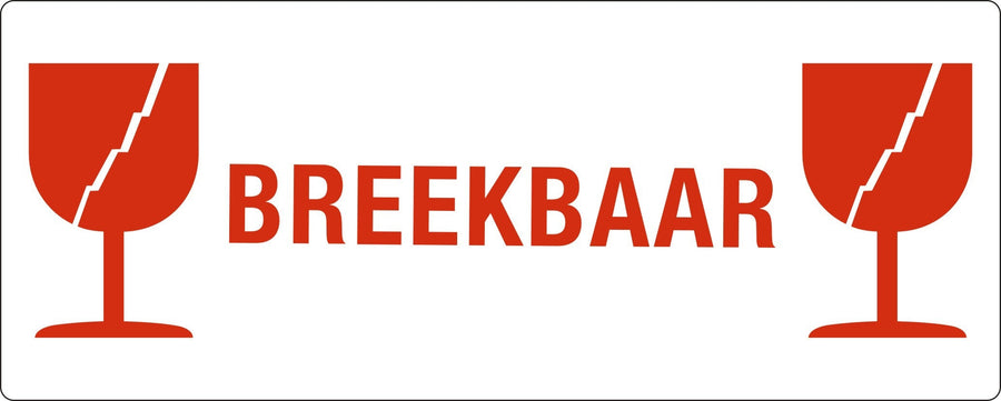 Waarschuwingsetiket breekbaar/glas 500 stuks