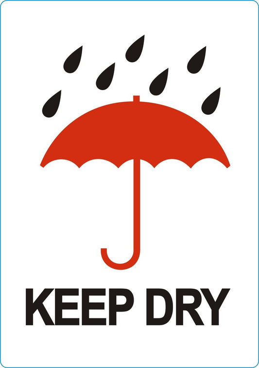 Waarschuwingsetiket keep dry 500 stuks