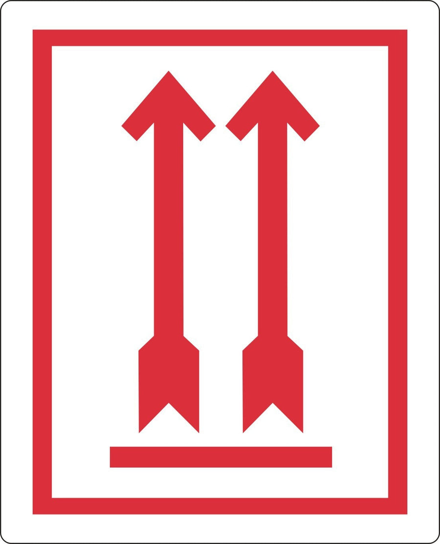 Waarschuwingsetiket pijl omhoog rd 500 stuks