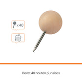 Punaises Nobo hout voor memobord 40st - afbeelding 4