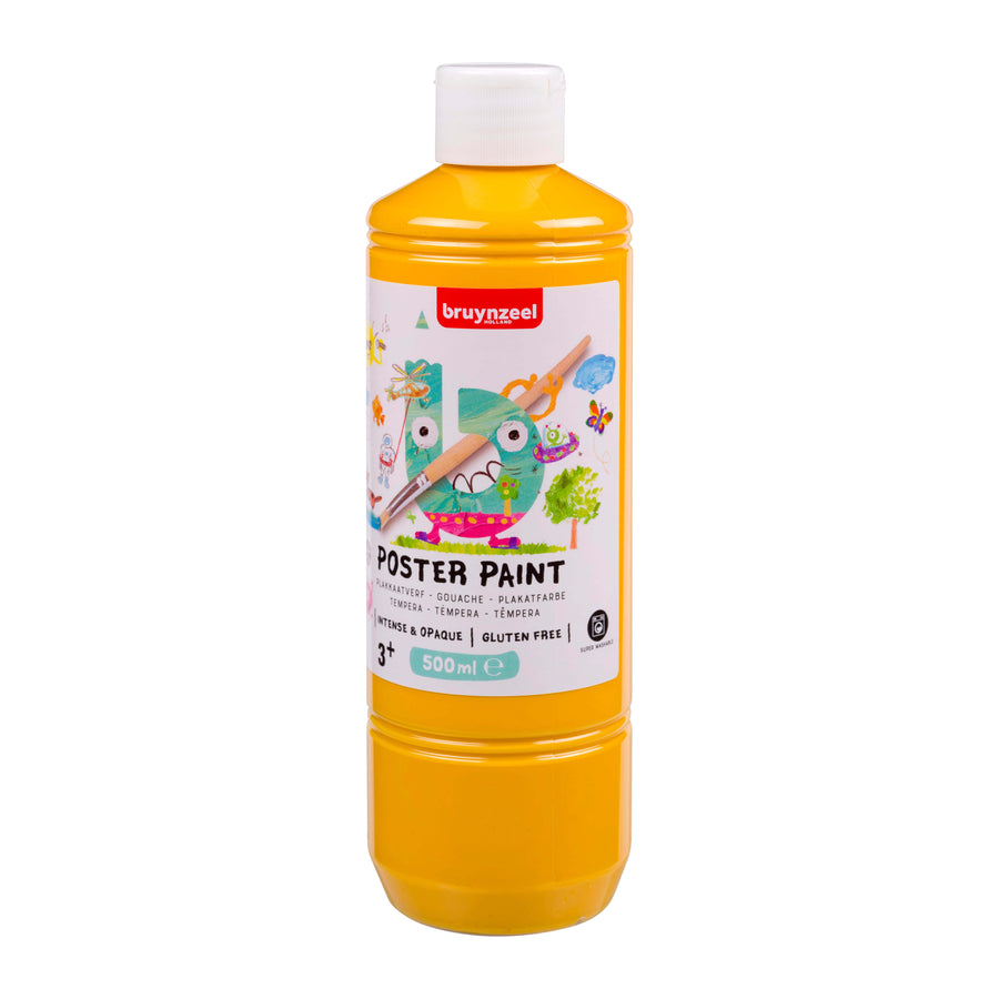 Plakkaatverf Bruynzeel fles 500ml geel