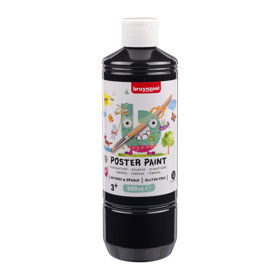 Plakkaatverf Bruynzeel fles 500ml zwart