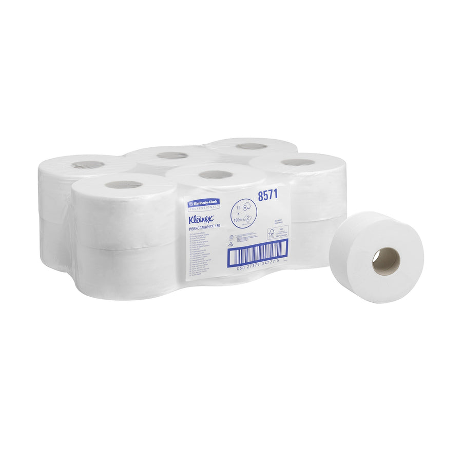 Toiletpapier Kleenex jumbo 2laags 180m wit