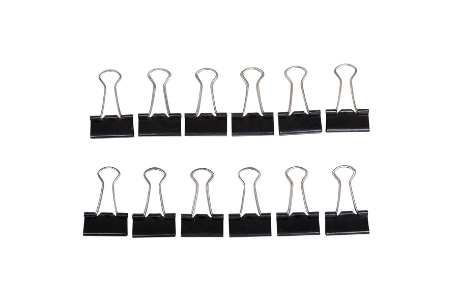 Papierklem MAUL 213 Foldback 25mm zwart 12 stuks
