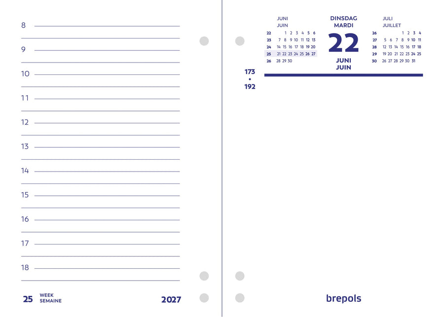 Omlegblok 2026 Brepols 1d/2p universele ponsing