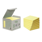 Memoblok Post-it 654-1B 76x76mm recycled geel - afbeelding 4
