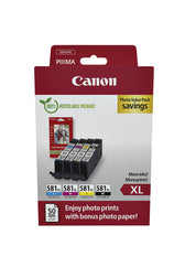 Inktcartridge Canon CLI-581XL 4 kleuren + papier - afbeelding 4