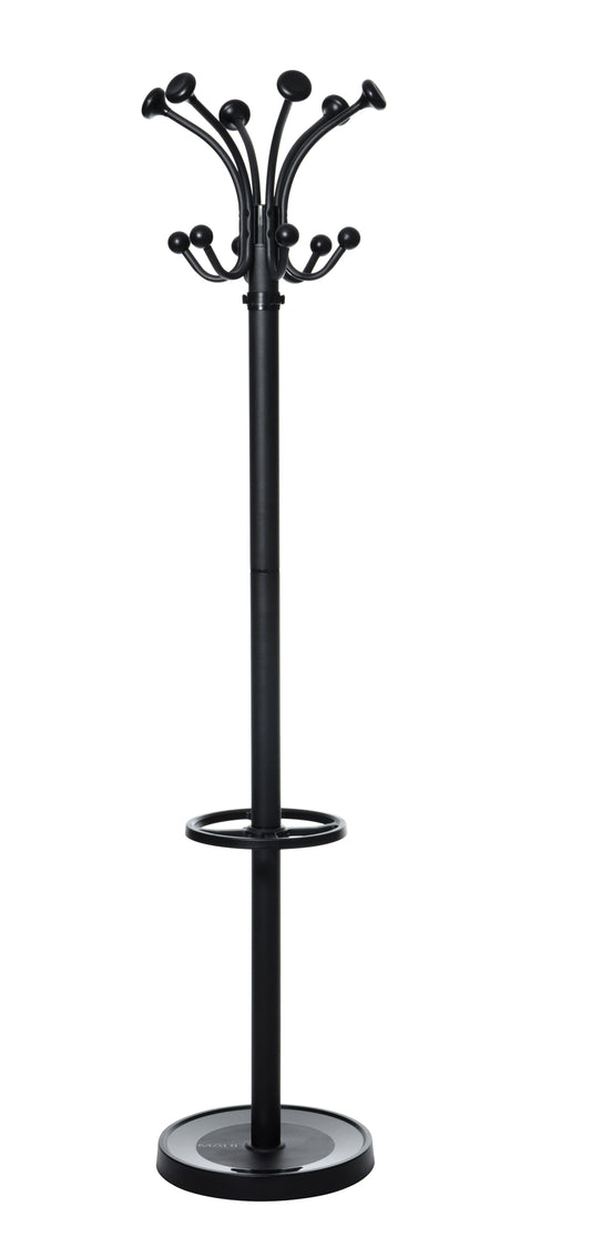 Kapstok MAUL Nubis stnd 176cm 20 haken zw RAL9004