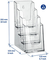 Folderhouder Europel 4 vaks 1/3 A4 acryl - afbeelding 5
