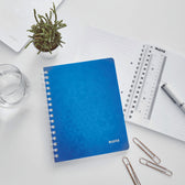 Notitieboek Leitz WOW A5 spiraal PP lijn blauw - afbeelding 2