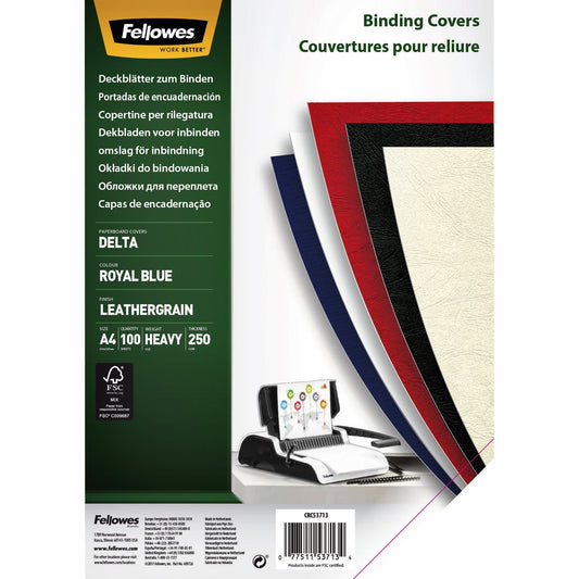 Voorblad Fellowes A4 lederlook royal blauw