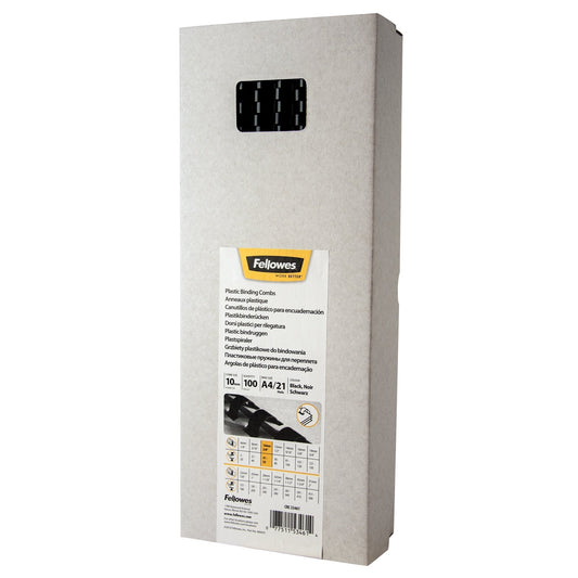 Bindrug Fellowes 10mm 21rings A4 zwart