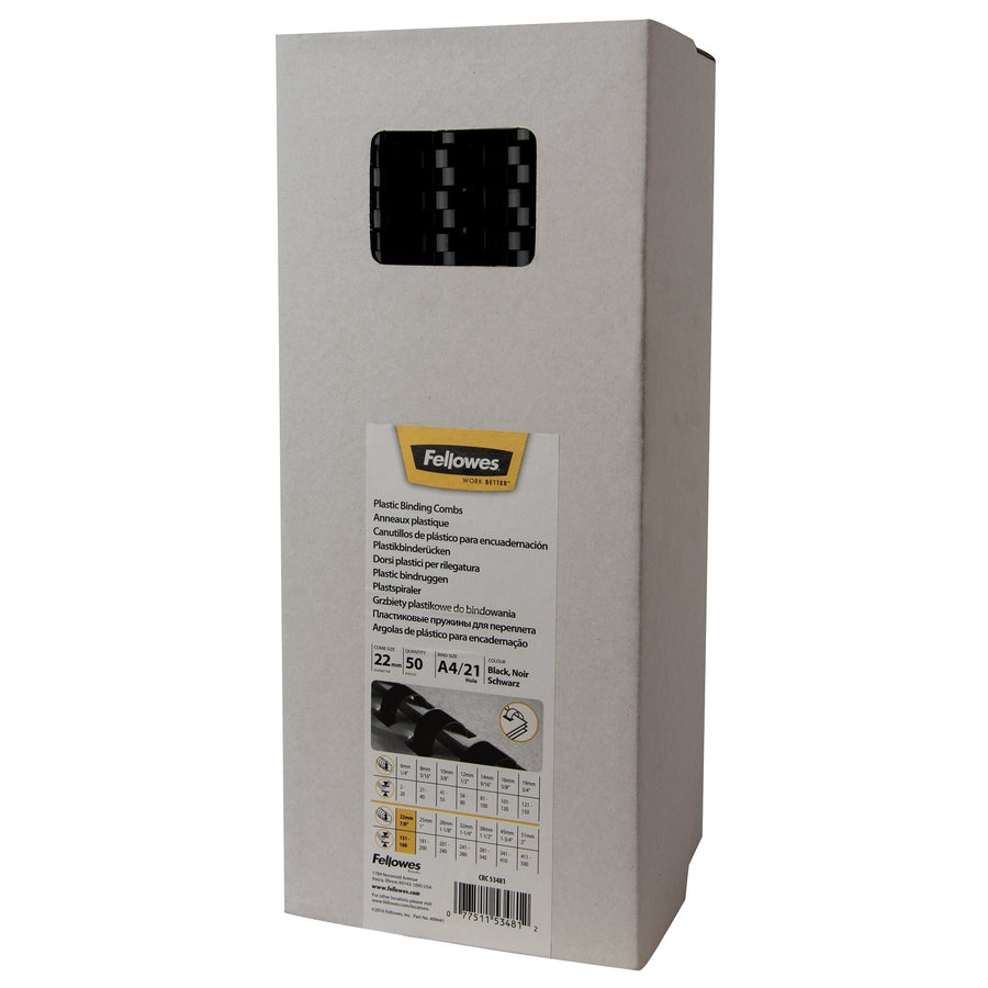 Bindrug Fellowes 22mm 21rings A4 zwart