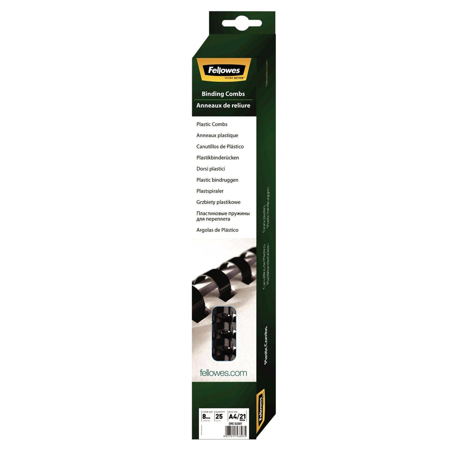 Bindrug Fellowes 8mm 21rings A4 zwart