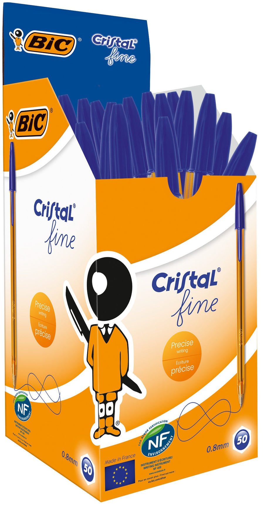 Balpen Bic Cristal F blauw
