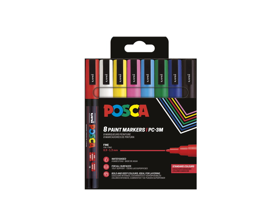 Paintmarker Uni POSCA PC3M F 8st assorti