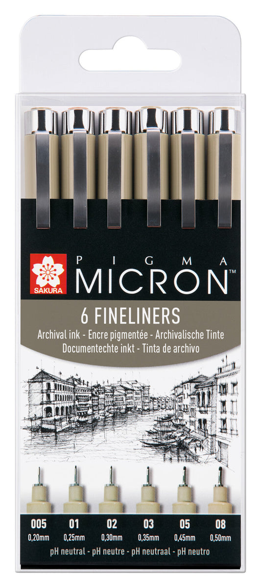 FINELINER SAKURA PIGMA MICRON ASS ZWART