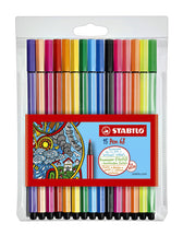 Viltstift STABILO Pen 68/15 M 10+5 neon ass 15st