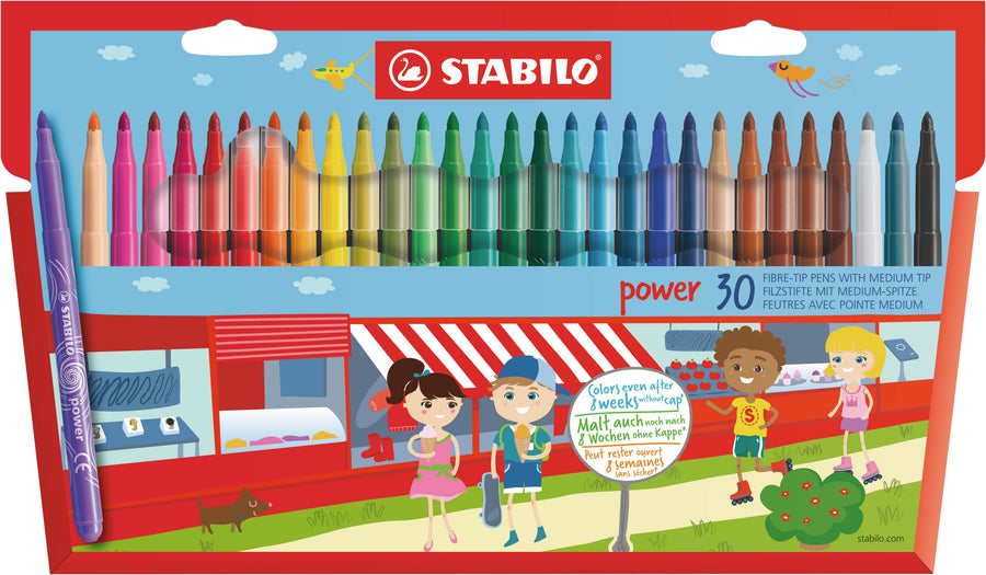 Viltstift STABILO power 280/30 30st assorti