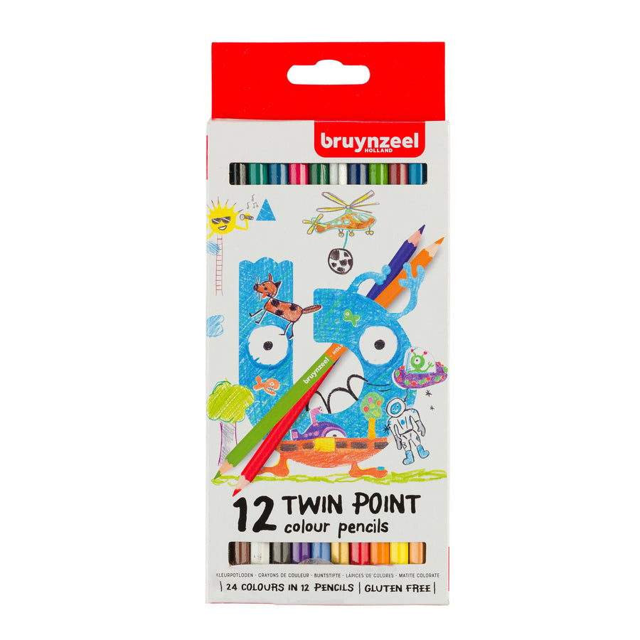 Kleurpotl Bruynzeel Kids Twin Point bm a 12st ass