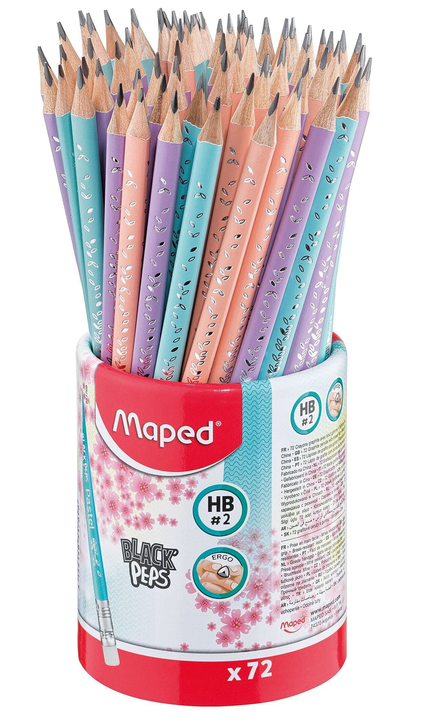 Grafietpotlood Maped BlackPeps pot 72 stuks pastel