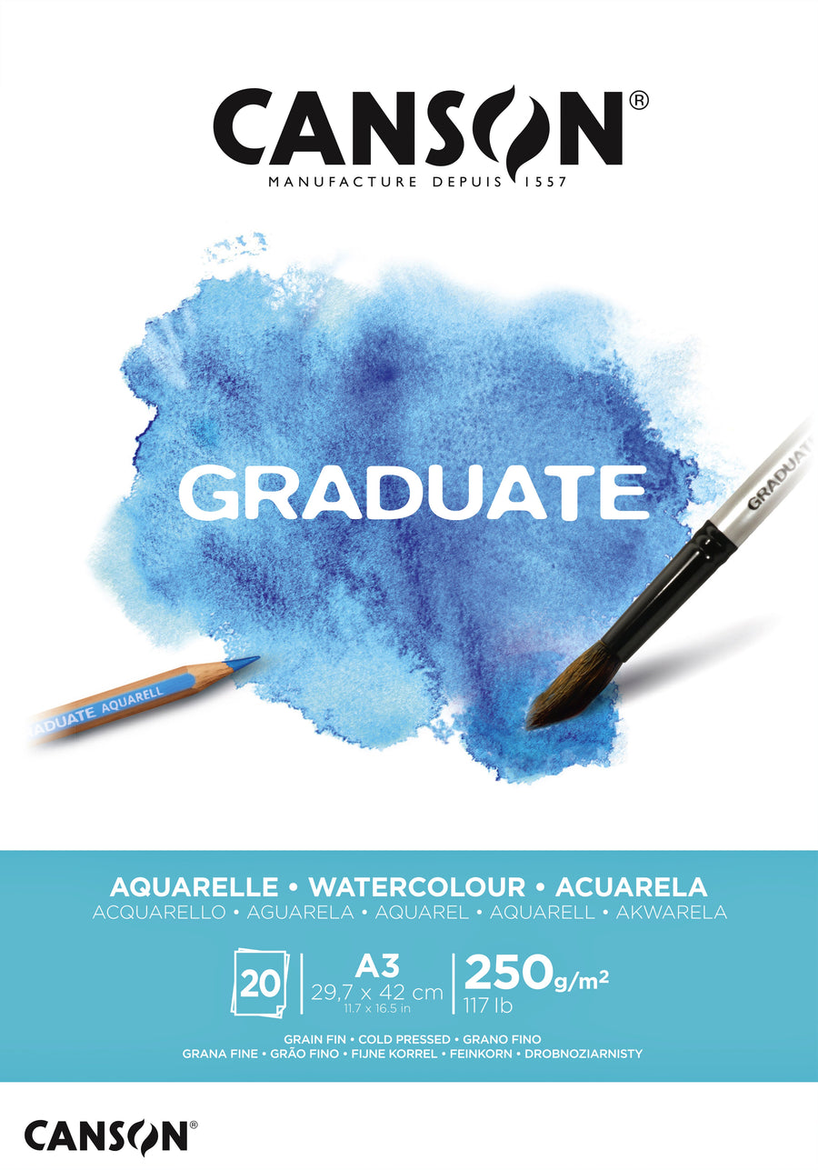 Aquarelpapier Canson Graduate 20vel 250gr A3 wit