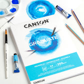 Aquarelpapier Canson Graduate 20vel 250gr A5 wit - afbeelding 2