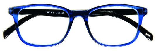 Leesbril I Need You +1.00dpt Lucky blauw-zwart
