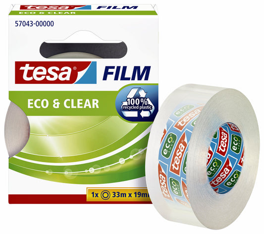 Plakband tesafilm Eco  Clear 33mx19mm transparant