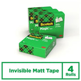 Plakband Scotch Magic 810 19mmx33m tr  4 rollen - afbeelding 3