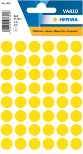 Etiket HERMA 1861 rond 12mm geel 240stuks - afbeelding 5