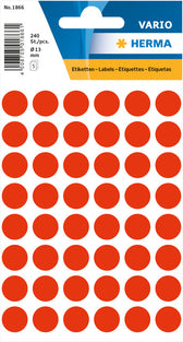 Etiket HERMA 1866 rond 12mm fluor rood 240stuks - afbeelding 5