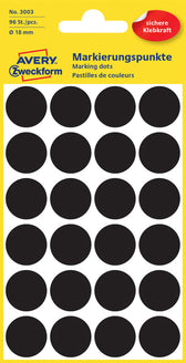 Etiket AZ 3003 rond 18mm zwart 96stuks - afbeelding 5